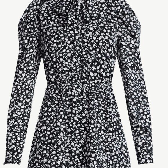 Scoop Dresses & Skirts - floral bow-neck mini dress - Black/White